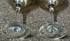 Pair Of Floral Decorative Glass Crystal Wine Champagne Glasses Goblets Cups