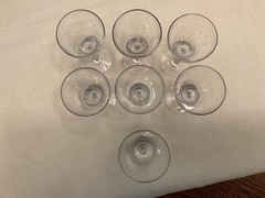 VTG Crystal 2 oz. Cocktail Liquor Glasses with Cut Sphere on Stem (set of 7)