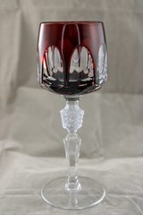 Nachtmann Antika Ruby Red cut to Clear Crystal Wine Glass