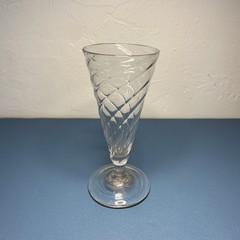 Antique 18th Century Georgian Wrythen Pattern Dwarf Ale Glass c. 1780 – 7