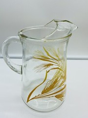 Vintage Libbey Golden Wheat 64-Oz Pitcher & 5-12 Oz Tumblers Iced Tea Set