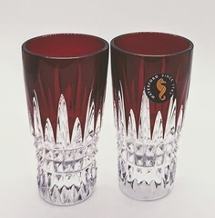NIB Waterford «Celebration New Year» PAIR (2) SCARLET Shot Glasses #1067235 NEW!