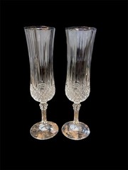 Cristal D’Arques champagne Flute Crystal glasses For With Silver Or Platinum Rim