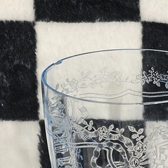 BEAUTIFUL VINTAGE Fostoria June Azure Blue 4 3/8″ Footed 5 oz. Glass (CHIPPED)