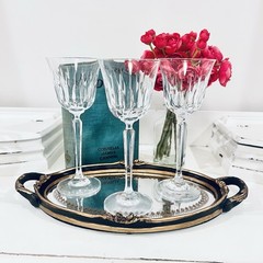 Mikasa Park Avenue Crystal Wine Glasses Clear Cut 8″ VTG Set of 3 Retired