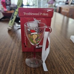 Tumbleweed Pottery Pour Me The Wine Art Christmas Wine Glass Emerson Street