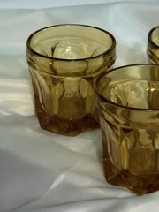 Three (3) Fairfield Amber by Anchor Hocking Old Fashioned Glasses