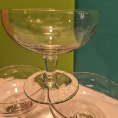 Set of 5 Vintage Princess House Etched Grape Champagne or Sherbet Glasses