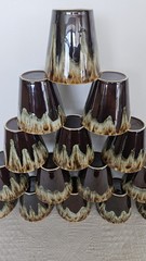 Canonsburg Pottery Brown Drip Glaze Set Of 15 Tumblers Cups 10oz 3½»