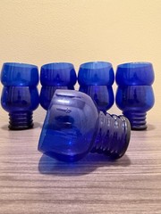 (9) 10 oz Flat Tumbler Shaeffer Cobalt Blue by Imperial Glass