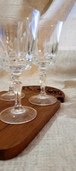 4 VNTG Lady Victoria France Crystal Stemware Chantelle Wine Glasses Goblet 7.5″