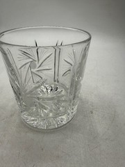 Pinwheel Design Pressed and cut Glass Whiskey Rocks Tumbler Replacement Glass