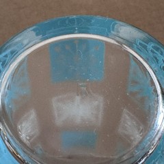 6 Vtg Hazel Atlas Atomic Starburst Turquoise Glasses 5⅛» Tall MCM