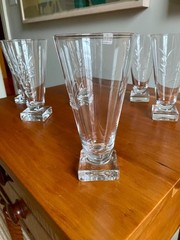 Set of 6 Reizart Ice Tea Glasses in Etched Cattail Pattern – EUC