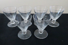 6 Richard E Bishop 3 3/4″ Flying Mallard Waterfowl Cocktail Bar Tumblers Signed
