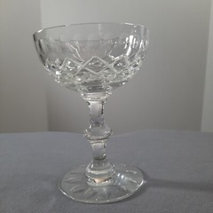 VTG Hawkes Clear Cut Crystal Champagne Tall Sherbet Glass WICKHAM 5 1/8″ HAW WIC