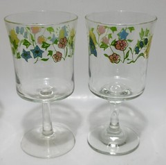 4 Vintage Corelle Expressions Meadow Stemware/ Goblet