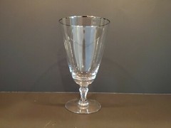 Set of 6 Fostoria Crystal ice Tea Goblets ENGAGEMENT Pattern Platinum Rimmed