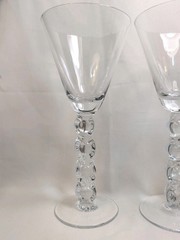 Z Gallerie Glass ZGG1/ Pier 1 Captured Mouth Clear Wine Goblets 9 in Set of 4