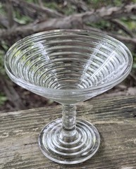Anchor Hocking Manhattan Martini Glass Clear Ribbed Barware Compote ART DECO 30s