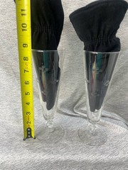 2 3Vintage Anchor Hocking Beer Pilsner 10 oz Glass Cubist Etched Clear Block