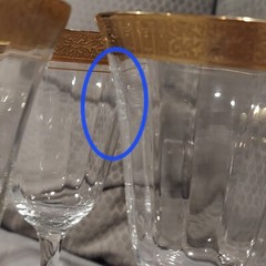 Tiffin-Franciscan RAMBLER ROSE Water Goblet Gold Trim 6.75×3.25″ Set of 4 WEAR