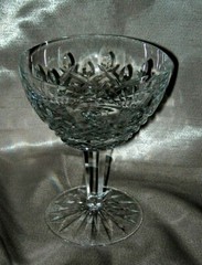 Vintage Cut Crystal Open Champagne Sorbet Fruit Glass 5 1/4″ H, 4″ Bowl