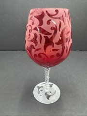 Michael Weems Elise Ruby Water Goblet Twist Stem 8 5/8” – Red Wine
