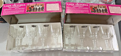 Lady Victoria Chantelle Crystal Cordial Glasses Set of 8 France 2 oz NIB Vintage
