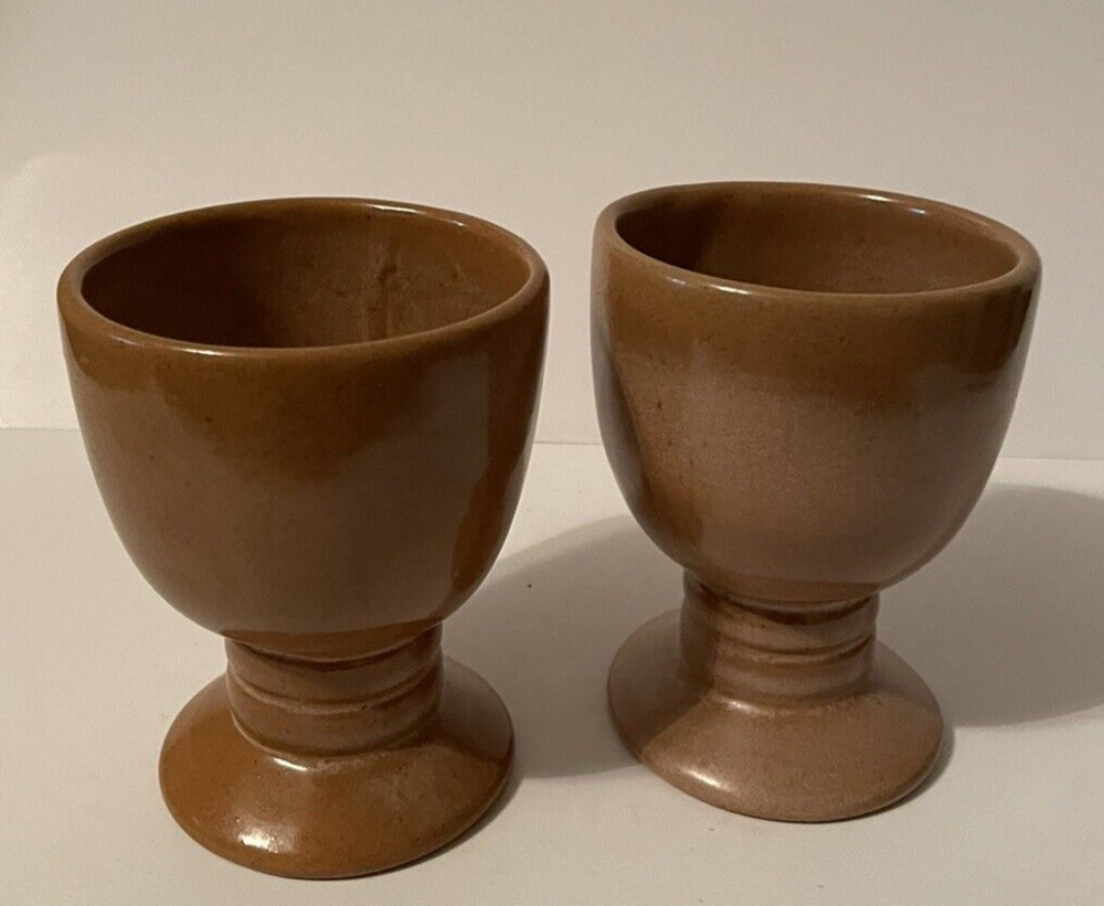 Frankoma Goblets Wine Set of 2 Brown