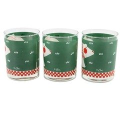 Double Old Fashioned Christmas Winter Cocktail Glasses Cera Set of 3 Polar Bear