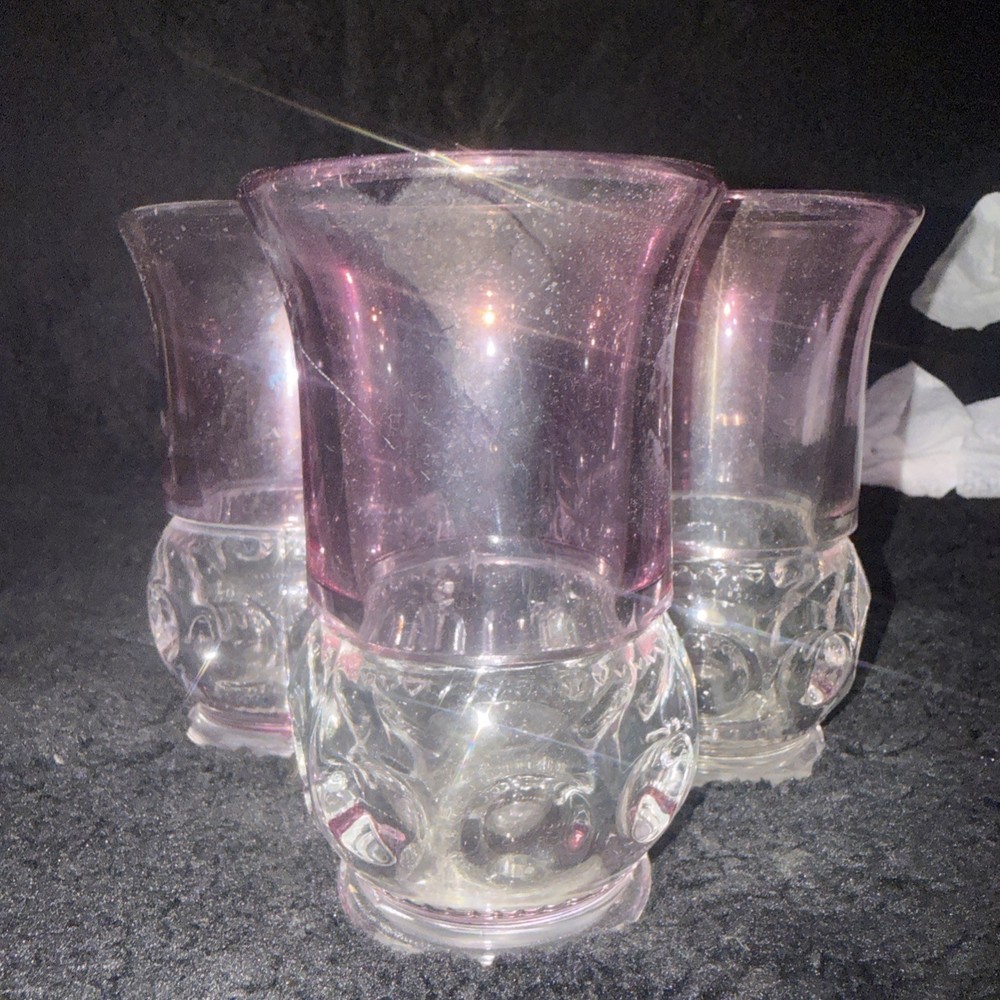 Tiffin Franciscan King’s Crown Cranberry Flashed Flat Juice Glasses – Set of 9