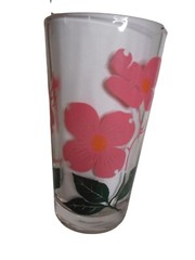 MCM Peanut Butter Drinking Juice Glass Tumbler Dogwood Estate find 5″ Pink #4
