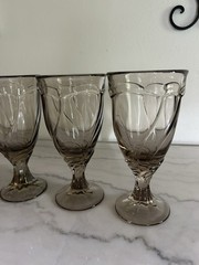 Nice! Set Of 4 Noritake SWEET SWIRL Tawny Brown Iced Tea Water Goblets 7 3/8”