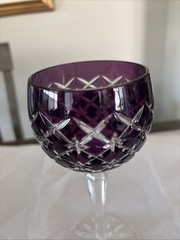 Crystal Arabella ONE Cut to Clear Hock Wine Glass 8 1/4” Amethyst Purple