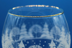Libbey’s Christmas White Frosted Pines Goblet Glass – 12 ounce