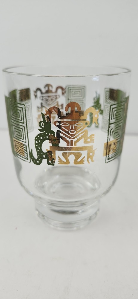 Vintage MCM Federal Glass Andes Pattern Footed Rocks Glass 4 1/4″
