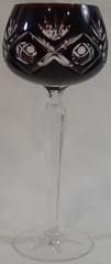 Vintage Zweisel German Ruby Cut to Clear Fans & Roundlets Crystal Hock Wine