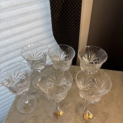 NACHTMANN BLEKRISTALL»Nierstein» 60s 6-1/4″ T. Wine Glasses Set Of 6 Perfect C.