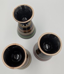Garden Terrace Set Of 3 Ceramic Wine / Water Goblets