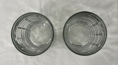 Lot Of 2 ANCHOR HOCKING TARTAN CLEAR GLASS SHORT ROCK TUMBLER