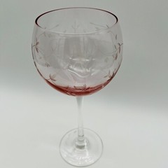 Lenox Crystal Heather Pink Balloon Wine Glasses 8 7/8”