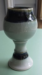 Vintage Studio Art Pottery Handmade Stoneware Wine Goblet – Chalice – 6″