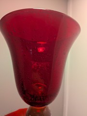 Artland Iris Ruby Red Seeded Bubble Glass Water Goblets – Set of 2 – 8 1/8″