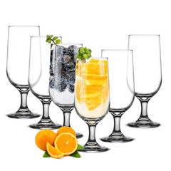 12oz Water Goblets Set of 6, Clear Goblet Glasses Set for Home Bar, Wedding,