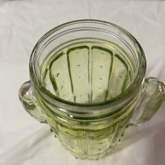 Glasses Mason Style Jars Retro Set 2 Cactus Shaped Green and Pink Glass no lids