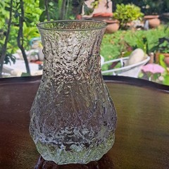 Selezione IVV Italian Crystal Glacier Ice Bark Clear Glass Vase 7 In