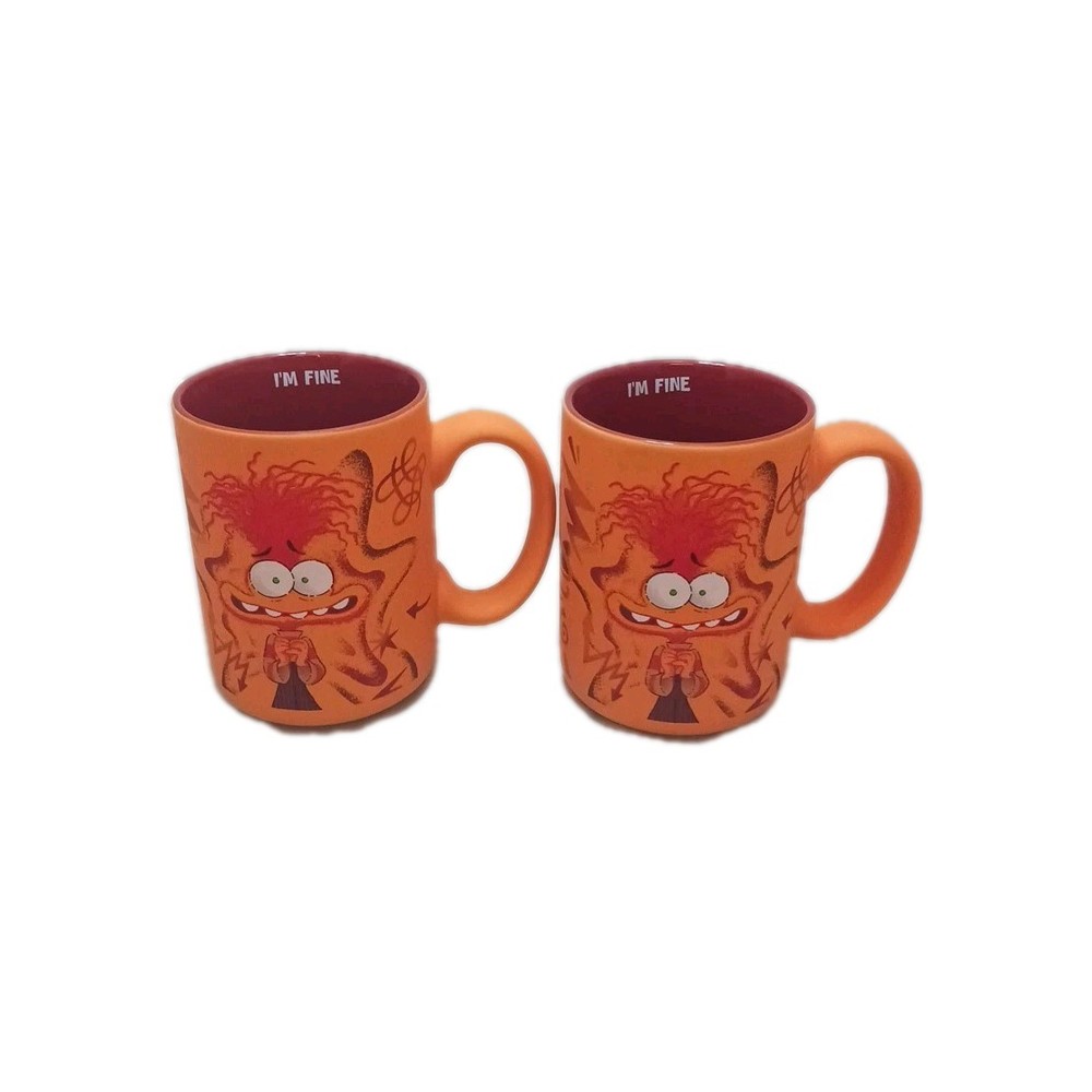 2-Disney Pixar Inside Out 2 Anxiety Ceramic Mug Cup 4.5” Tall