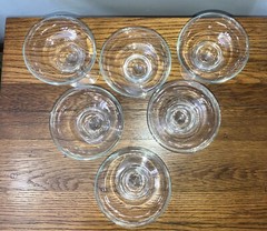 Set of 6 Libbey Martello Clear Curved Hammered Stem Margarita Glasses
