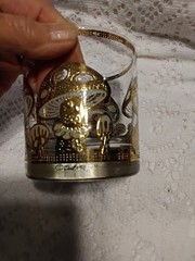 Culver 22K Gold Mushroom Lowball Drinking Glass MCM